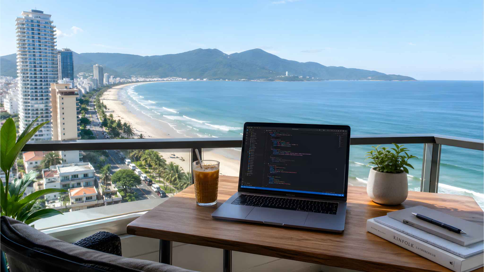 My Khe beach and Son Tra peninsula at morning, Da Nang